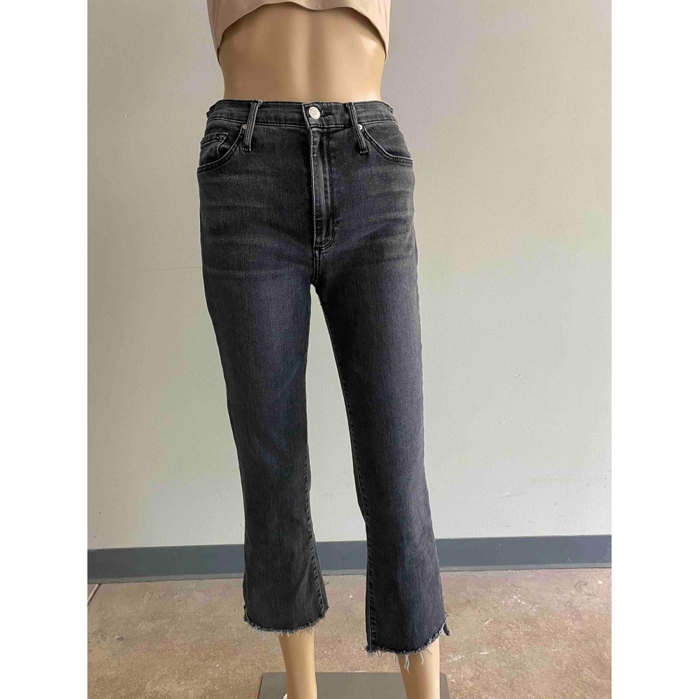 Black Orchid Cindy Slant Fray High Rise Straight Jeans Washed Black Size 27